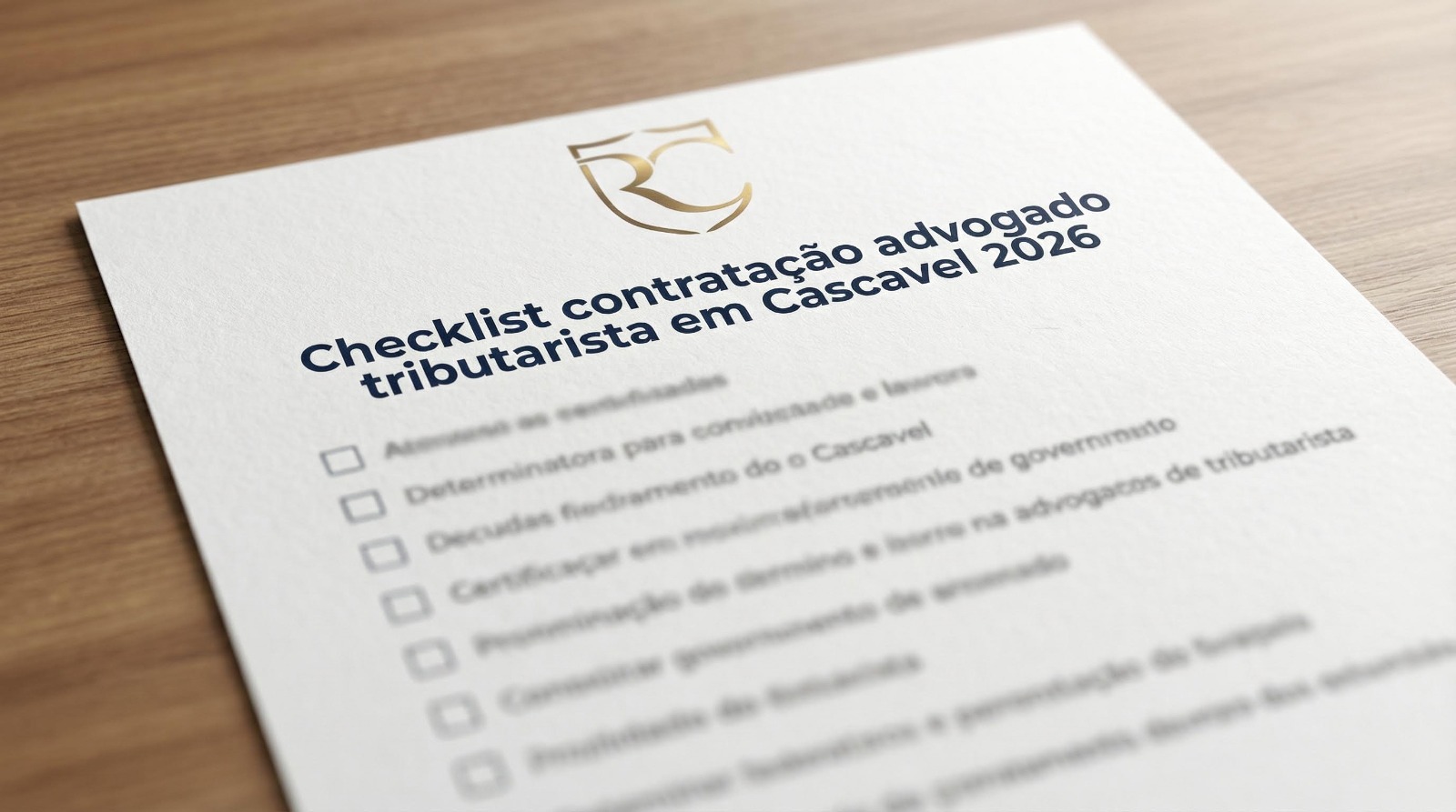 Checklist para contratação de advogado tributarista em Cascavel/PR 2026 - Reneu Simões & Corrêa - Advogados em Cascavel